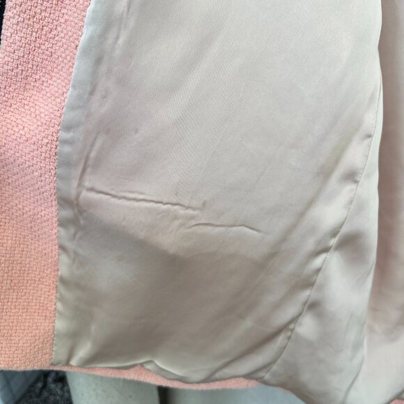 ZARA Women Size S Peach Salmon Pink 3/4 Zip Jacket Peacoat Spring Coat Tweed - Picture 2 of 11